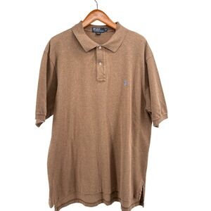 Polo Ralph Lauren Mens XLT Tall Brown Pique Short Sleeve Pony Logo Polo Shirt